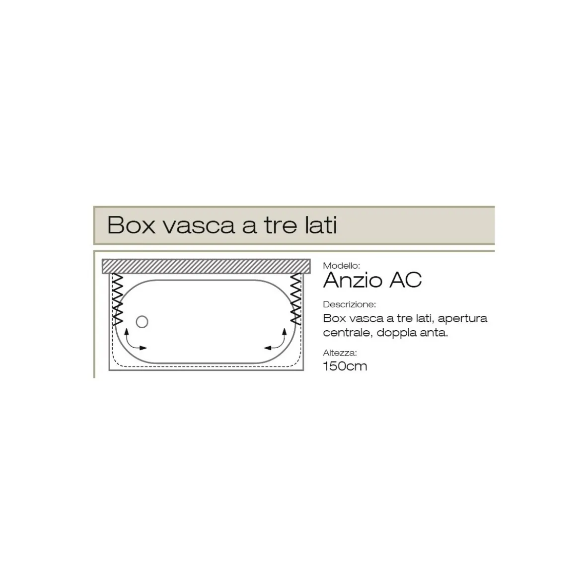 Box Doccia per Vasca in PVC 2 Ante 3 Lati Porta a Soffietto Sopravasca Colorato