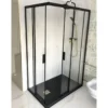 Box Doccia Profili Neri 2 Anta Scorrevole Rettangolare Quadrato Cabina Cristallo