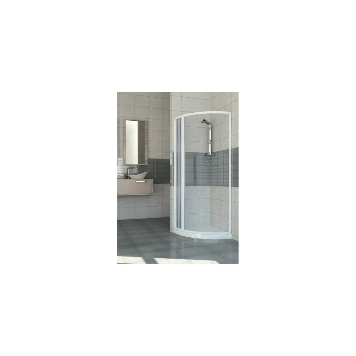 Box Doccia Semicircolare Tondo in PVC Rettangolare a Soffietto Quadrato 2 Lati