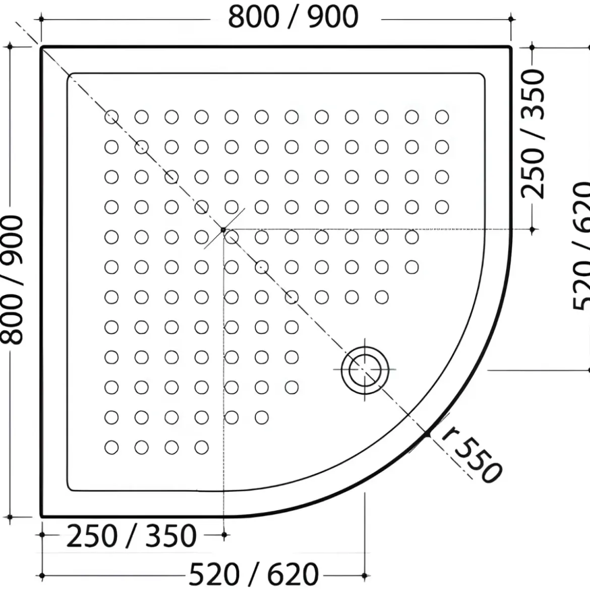 Box Doccia Semicircolare Tondo a Soffietto Angolo 70 75 80 90 in PVC Cabina