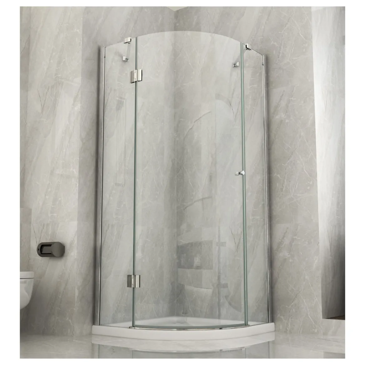 Box Doccia Semicircolare 80x80 90x90 anta Battente 8 mm Vetro Cristallo