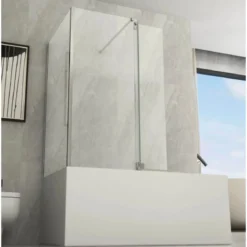 Box Doccia Sopravasca Anta Fissa Pieghevole Vetro 6mm 70x85+40 cm