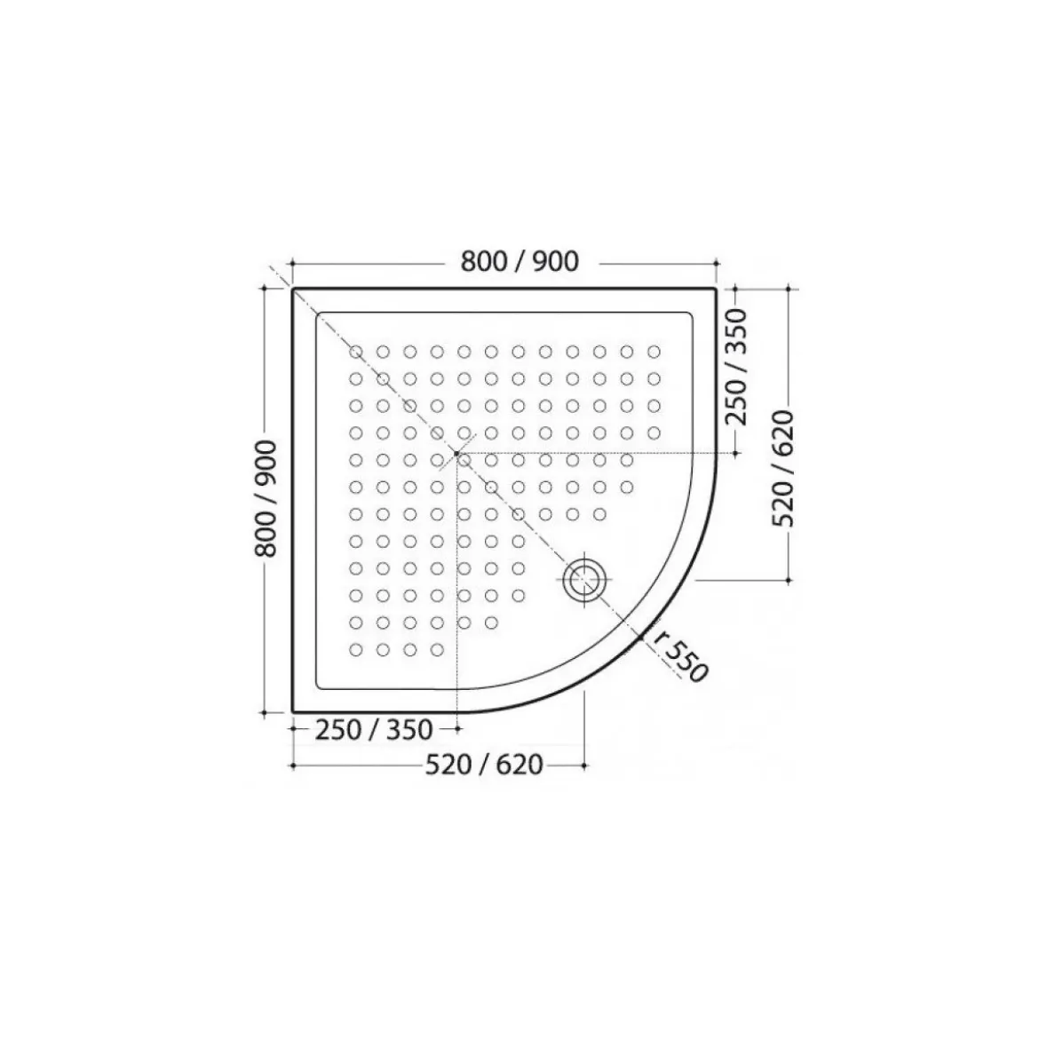Box Doccia Tondo Semicircolare Vetro Opaco 80x80 90x90 4mm Scorrevole