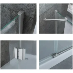 Box Doccia Tondo 80x80 90x90 8 mm 2 ante Battente Semi Circolare Vetro Cristallo