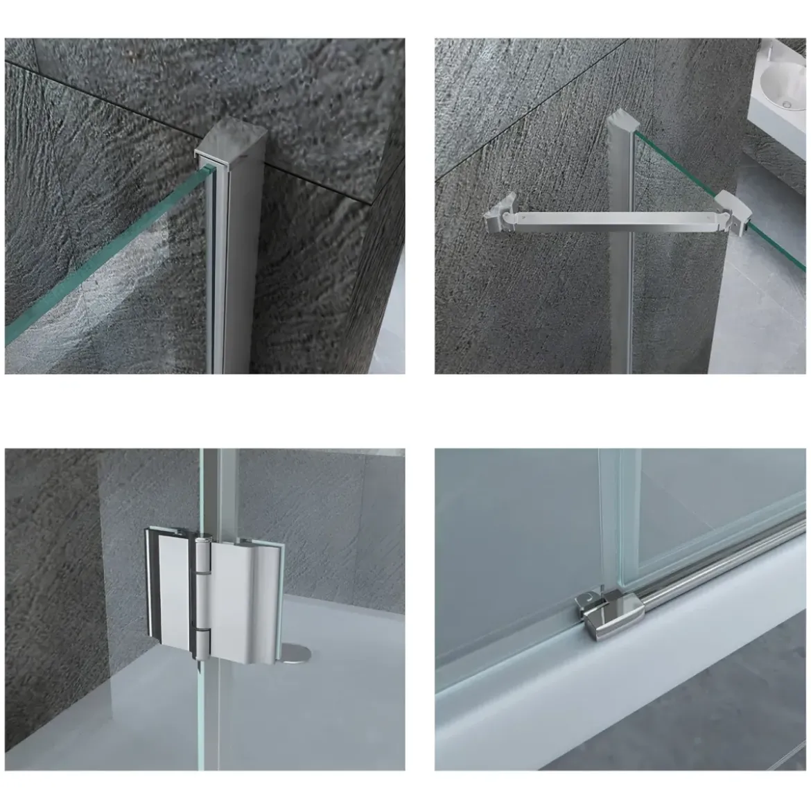Box Doccia Tondo 80x80 90x90 8 mm 2 ante Battente Semi Circolare Vetro Cristallo