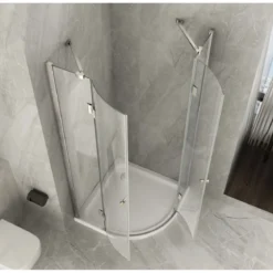 Box Doccia Tondo 80x80 90x90 8 mm 2 ante Battente Semi Circolare Vetro Cristallo