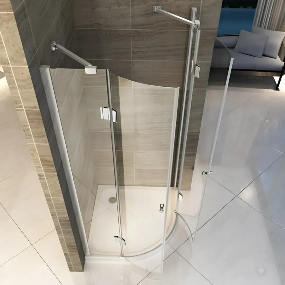 Box Doccia Tondo 80x80 90x90 8 mm 2 ante Battente Semi Circolare Vetro Cristallo