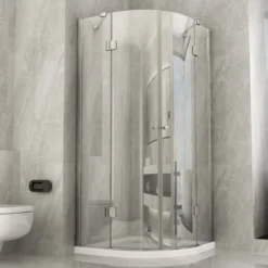 Box Doccia Tondo 80x80 90x90 8 mm 2 ante Battente Semi Circolare Vetro Cristallo