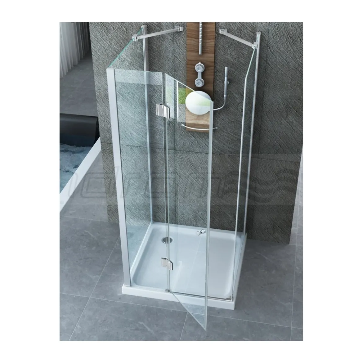 Box Doccia tre 3 Lati 1 Anta Battente 80 90 100 120 140 2 Parete Fissa Cristallo