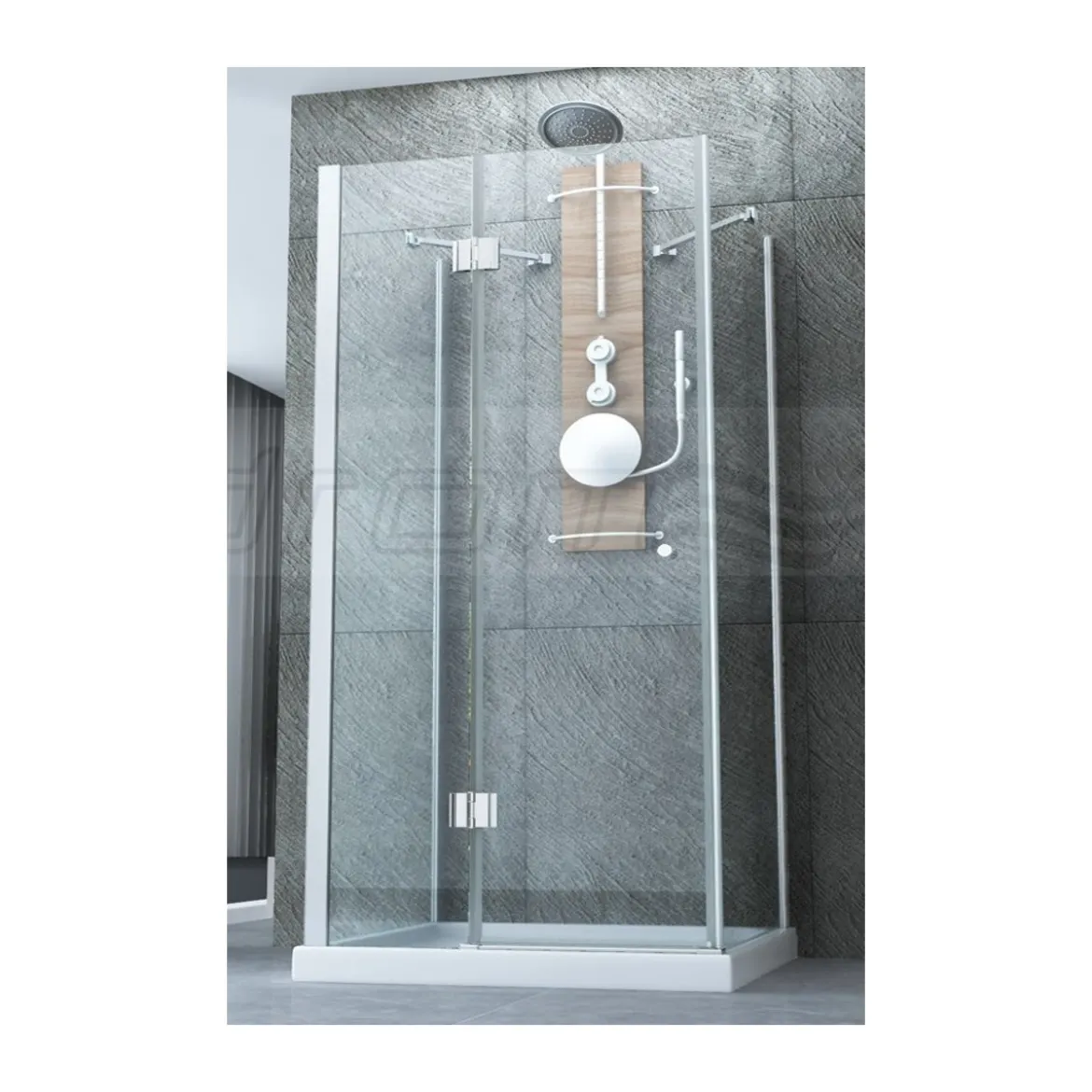 Box Doccia tre 3 Lati 1 Anta Battente 80 90 100 120 140 2 Parete Fissa Cristallo