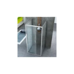 Box Doccia tre 3 Lati 6 mm 2 Ante fisse 1 Porta Scorrevole Cristallo Trasparente