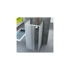 Box Doccia tre 3 Lati 6 mm 2 Ante fisse 1 Porta Scorrevole in Cristallo Opaco