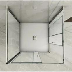 Box Doccia tre 3 Lati 6 mm 2 Scorrevoli Trasparente Anta fissa 70x 80 90 100 120