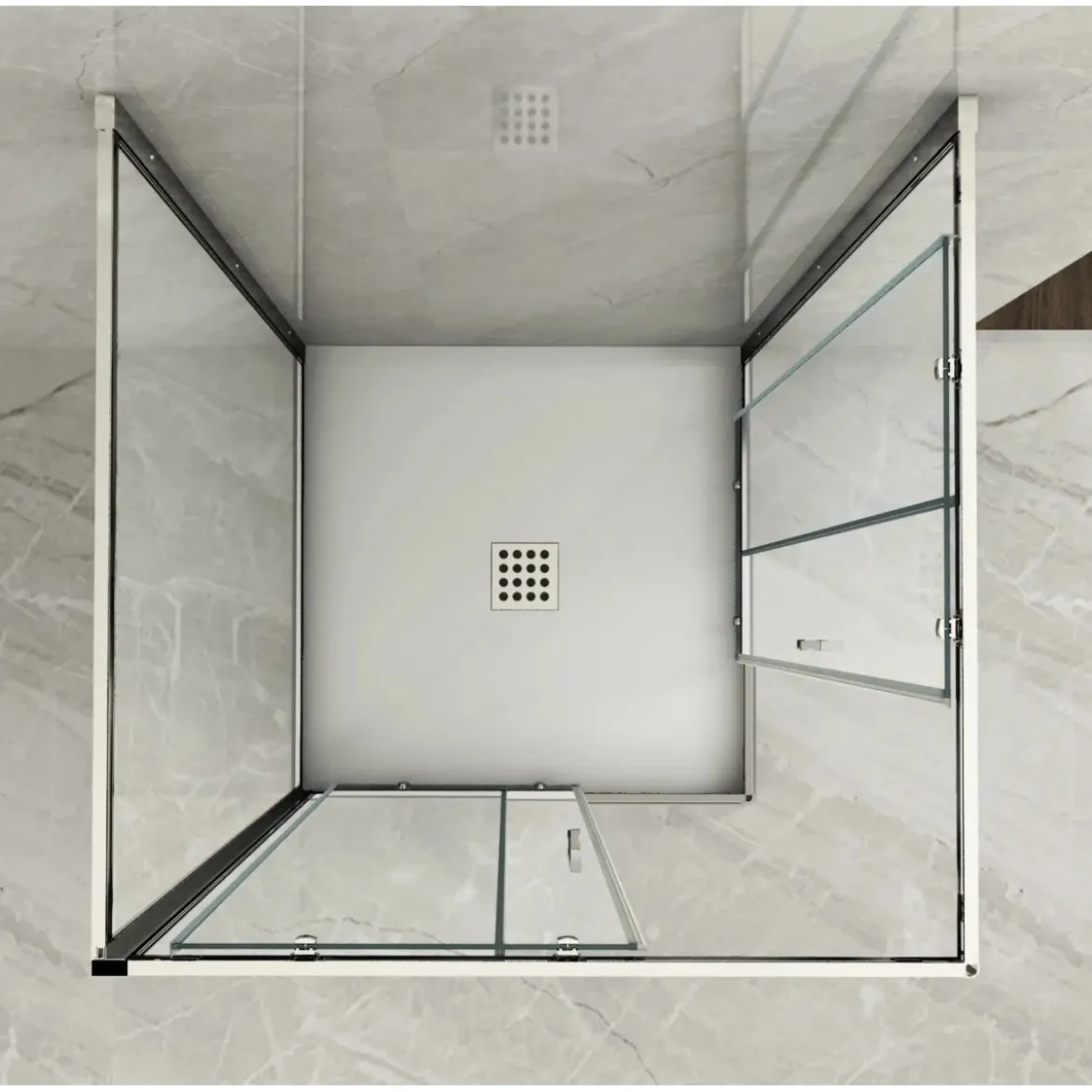 Box Doccia tre 3 Lati 6 mm 2 Scorrevoli Trasparente Anta fissa 70x 80 90 100 120