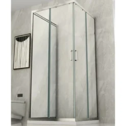 Box Doccia tre 3 Lati 6 mm 2 Scorrevoli Trasparente Anta fissa 70x 80 90 100 120