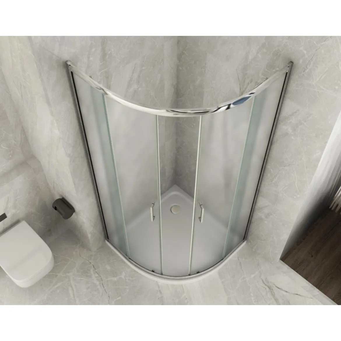 Box Doccia 70x90 Vetro Opaco 80x80 90x90 Semicircolare 6mm Scorrevole 190