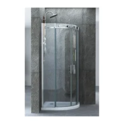 Box Doccia 80x80 90x90 8 mm 2 Ante Scorrevole Tondo Circolare in Vetro Cristallo