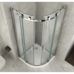 Box Doccia 80x80 90x90 8 mm 2 Ante Scorrevole Tondo Circolare in Vetro Cristallo
