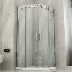 Box Doccia 80x80 90x90 8 mm 2 Ante Scorrevole Tondo Circolare in Vetro Cristallo