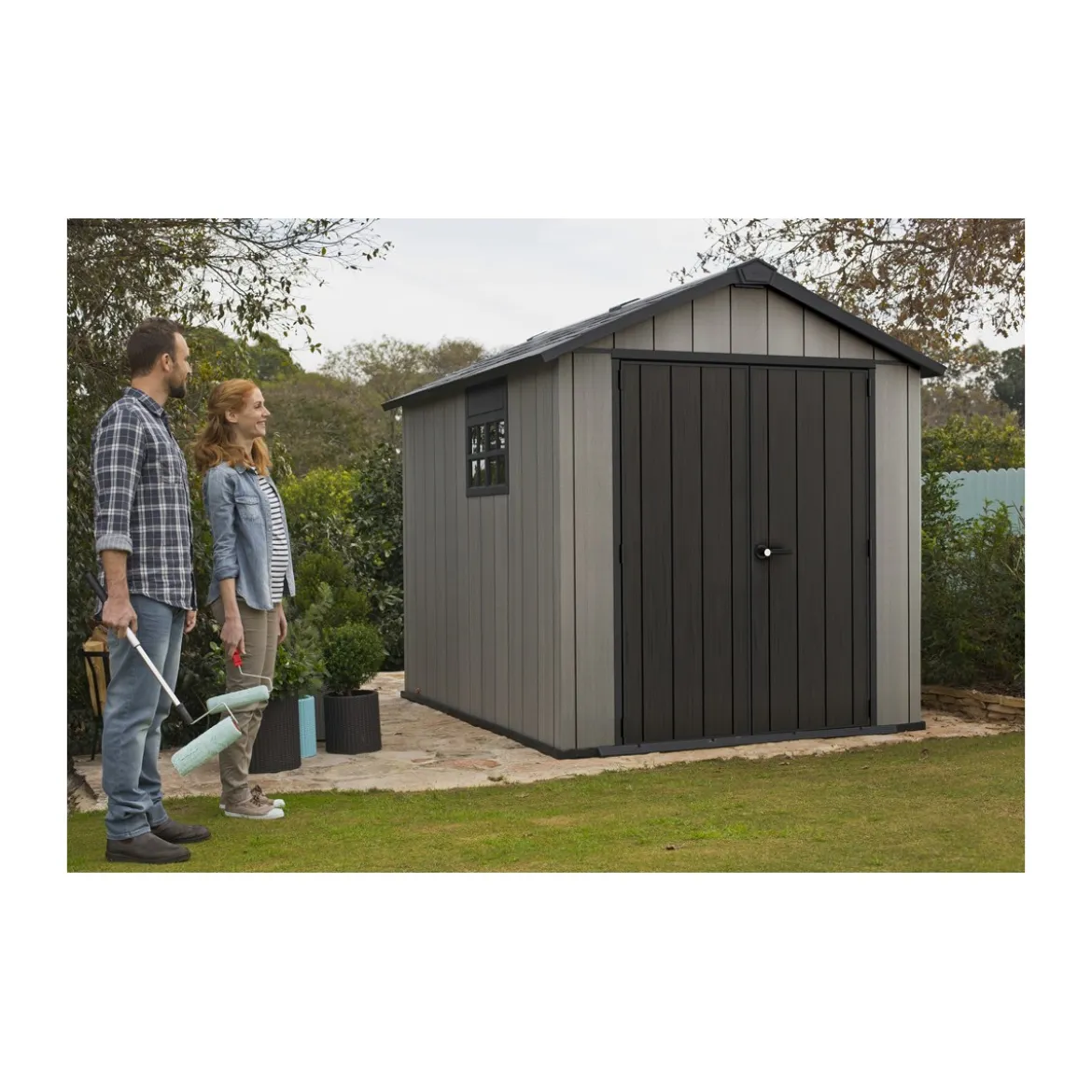 Box in Resina Oakland Casetta Keter 229x223 cm con Pavimento