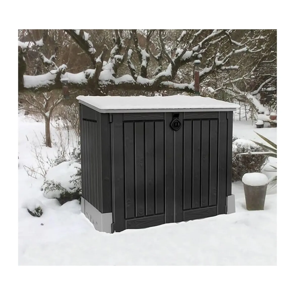 Box Porta Attrezzi da Giardino Keter Nero per Esterno Ripostiglio in Resina