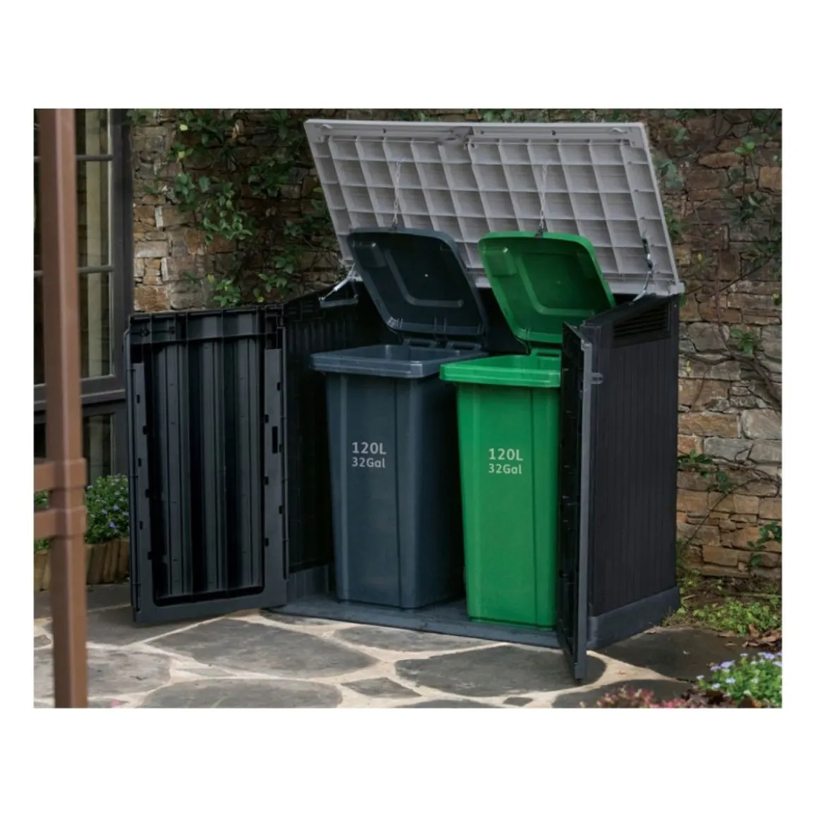 Box Porta Attrezzi da Giardino Keter Nero per Esterno Ripostiglio in Resina