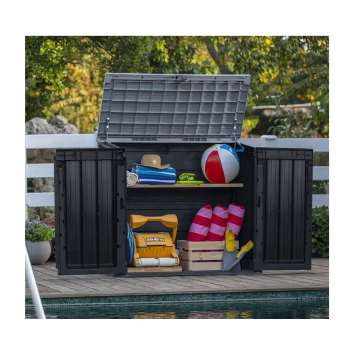 Box Porta Attrezzi da Giardino Keter Nero per Esterno Ripostiglio in Resina