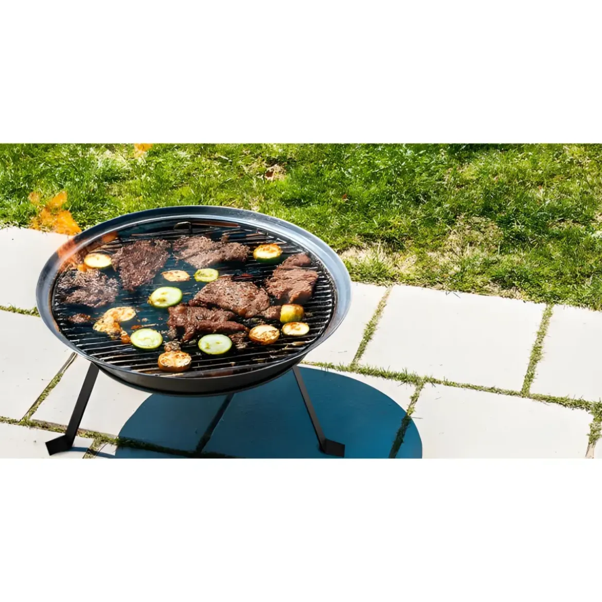 Braciere da Esterno in Metallo 55x55x16H cm Resistente al Calore