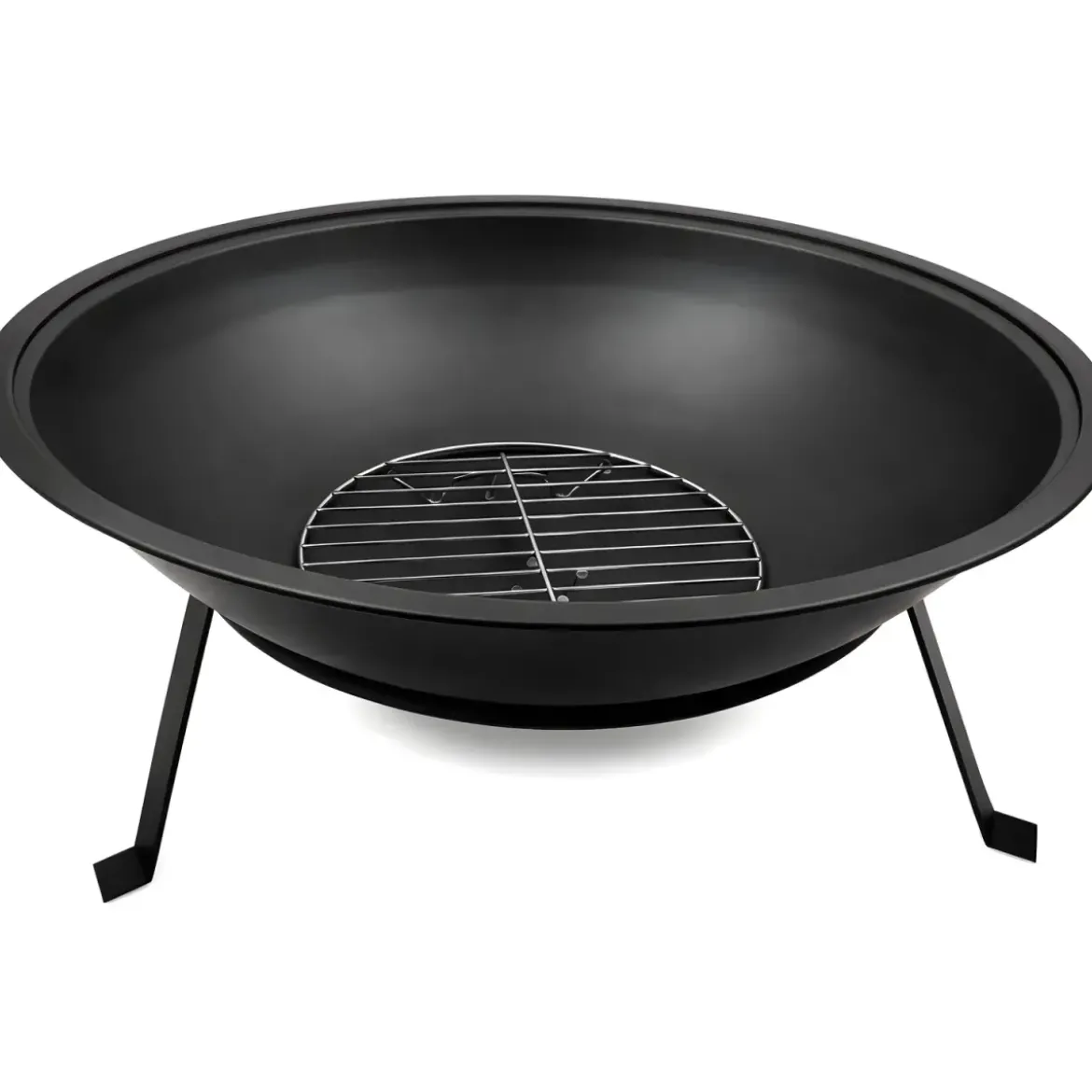 Braciere da Esterno in Metallo 55x55x16H cm Resistente al Calore