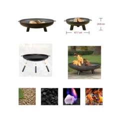 Braciere Portatile Barbecue da Esterno Giardino Tondo per Legna