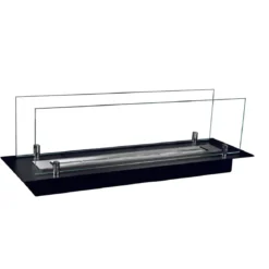 Bruciatore a Bioetanolo con Vetri da Incasso 65 cm 0,7L Acciaio Inox