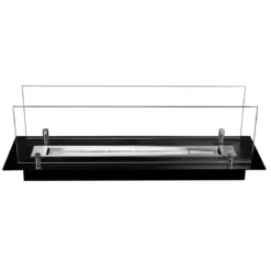 Bruciatore a Bioetanolo con Vetri da Incasso 65 cm 0,7L Acciaio Inox