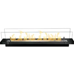 Bruciatore a Bioetanolo con Vetri da Incasso 100 cm 1L in Acciaio Inox