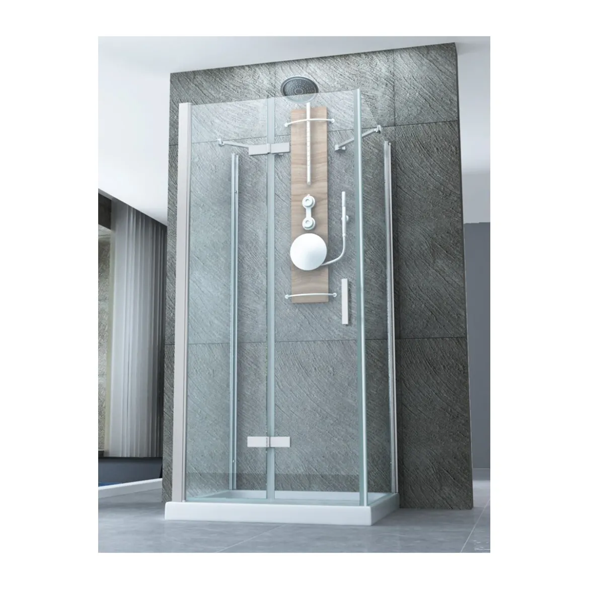 Cabina Box Doccia 3 Lati Anta a Libro 60 70 80 90 100 a Battente Porta Cristallo
