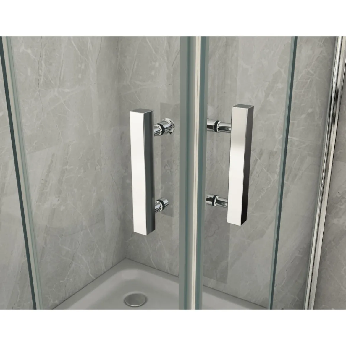 Cabina Box Doccia 3 Lati 2 Ante a Libro 60 70 80 90 100 Battente Porta Cristallo