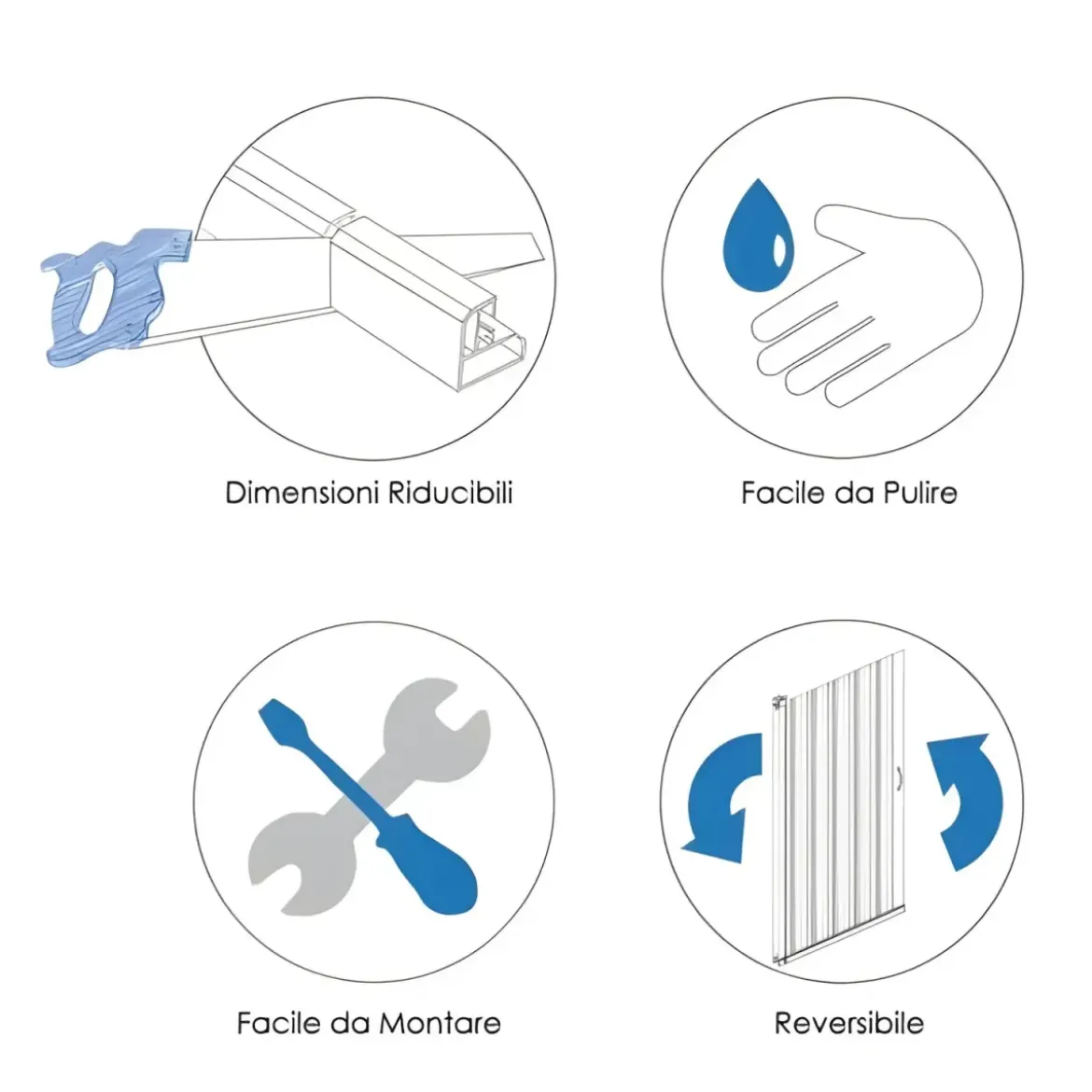 Cabina Box Doccia per Vasca 2 Ante a Soffietto Sopravasca PVC Angolare Colorato