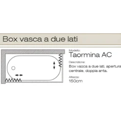 Cabina Box Doccia per Vasca 2 Ante a Soffietto Sopravasca PVC Angolare Colorato