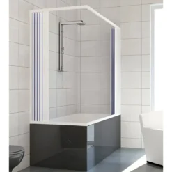 Cabina Box Doccia per Vasca 2 Ante a Soffietto Sopravasca PVC Angolare Colorato