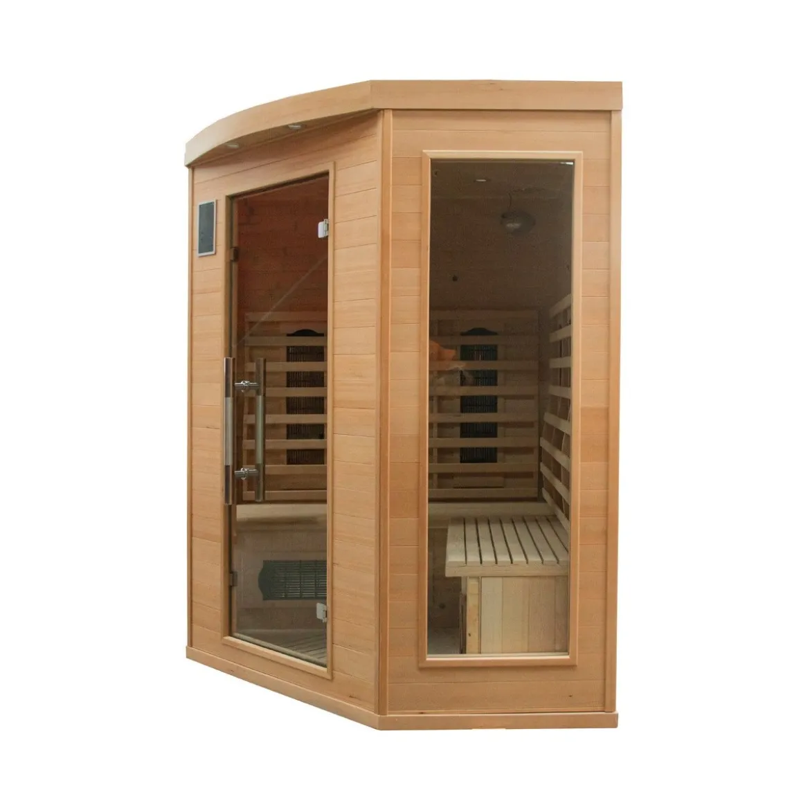 Cabina Sauna ad Raggi Infrarossi 3 4 Posti Angolare Legno da Casa Cromoterapia
