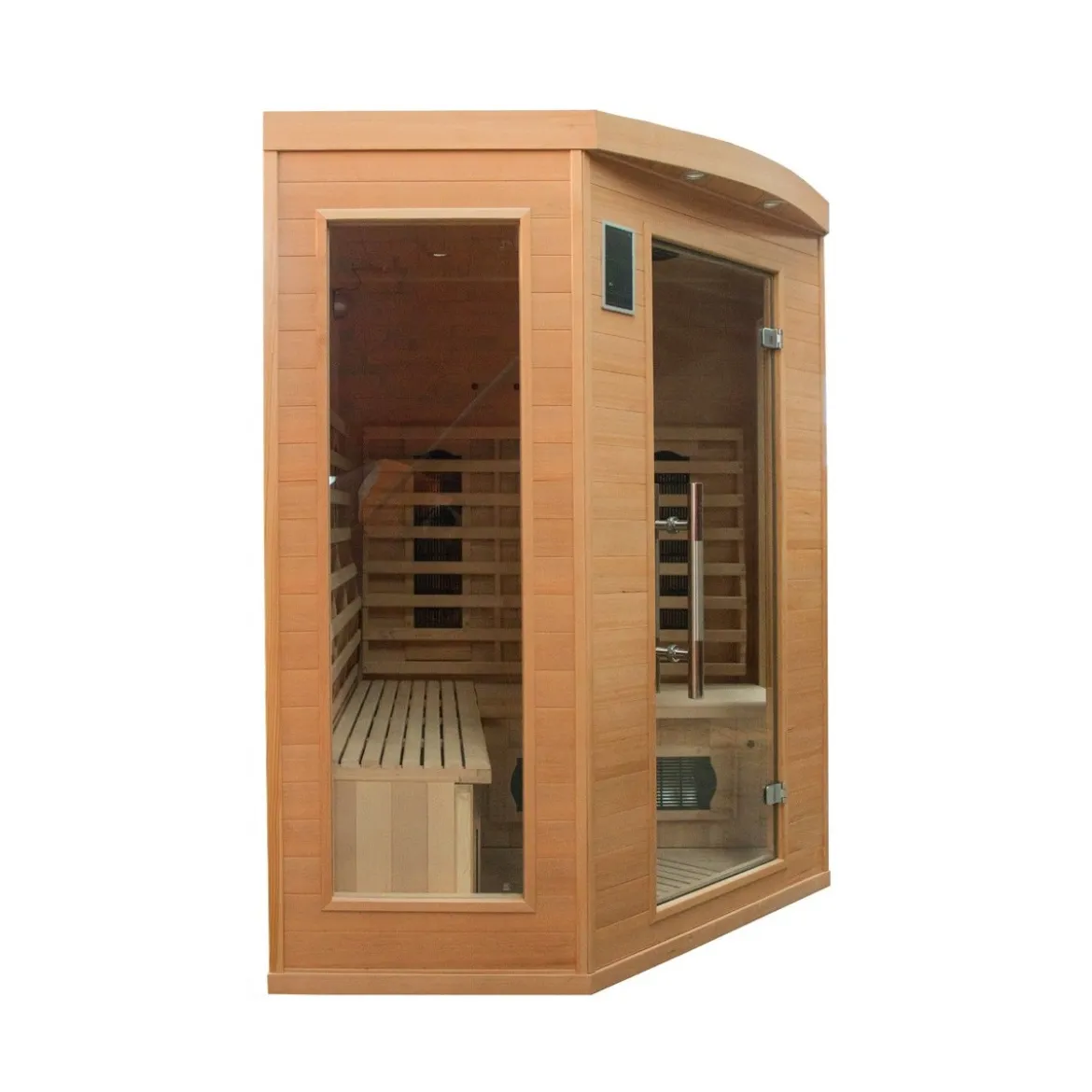 Cabina Sauna ad Raggi Infrarossi 3 4 Posti Angolare Legno da Casa Cromoterapia