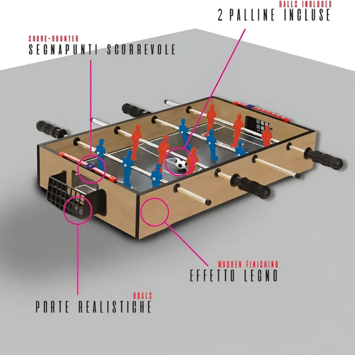 Calcetto indoor da Tavolo con Palline Segnapunti da casa