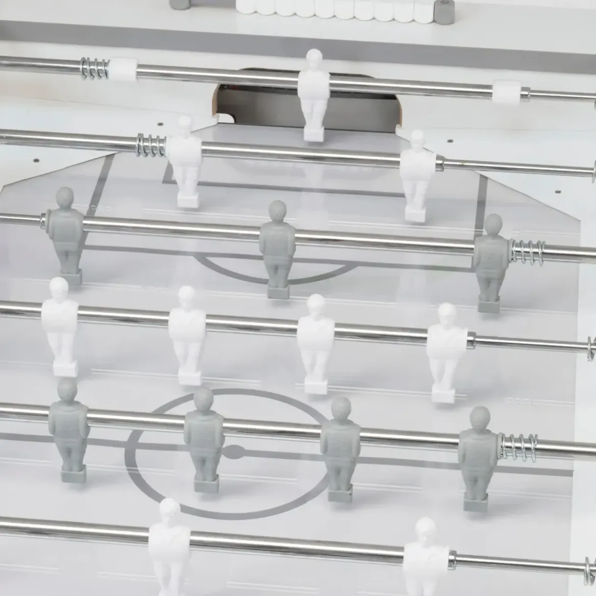 Calciobalilla Bianco con Aste Rientranti Biliardino in MDF Melaminico