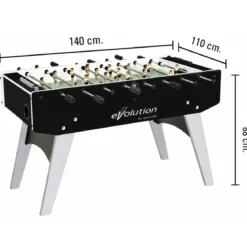 Calciobalilla Nero con Aste Uscenti Biliardino con Gambe Pieghevoli
