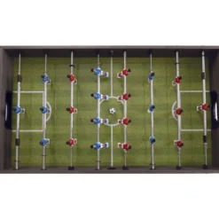 Calciobalilla Tavolo Biliardino Rovere Grigio 2 Palline Aste Uscenti
