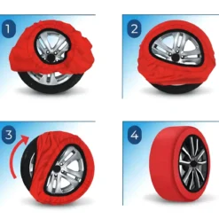 Calze da Neve per Auto Omologate Taglia XS Tessuto ad Alta Aderenza
