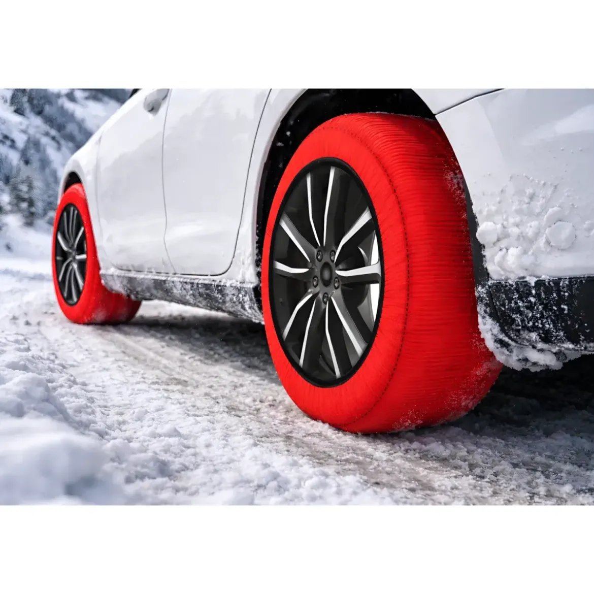 Calze da Neve per Auto Omologate Taglia XXL Tessuto ad Alta Aderenza