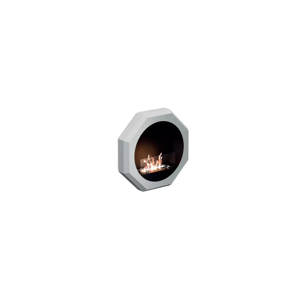 Caminetto a Bioetanolo da Parete Ottagonale Bianco 2Kw