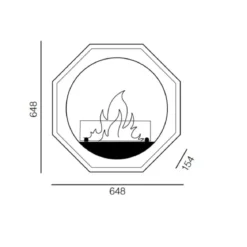 Caminetto a Bioetanolo da Parete Ottagonale Bianco 2Kw