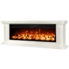 Caminetto Elettrico da Pavimento Crema Effetto Fiamma LED 1600W Moderno
