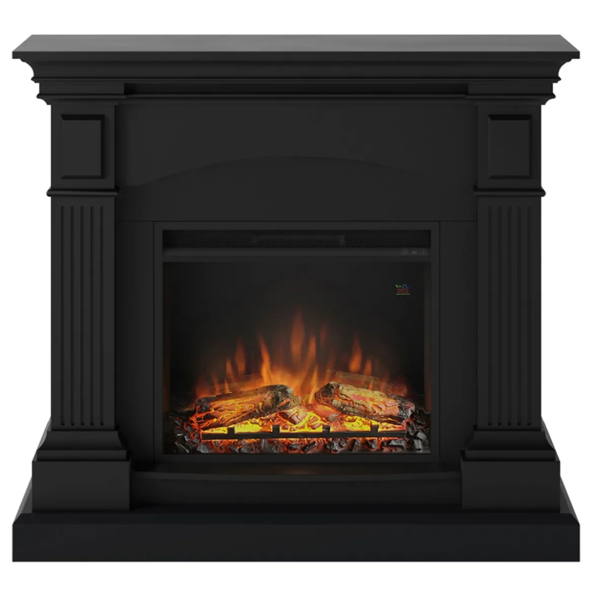 Caminetto Elettrico Decorativo a Led Tagu Magna Cornice in Legno Nero